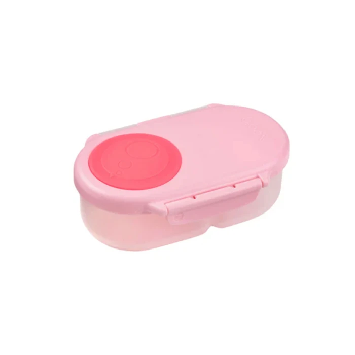 b.box Snackbox Mini Bento with 2 Leak Proof Compartments, Flamingo Fizz Pink